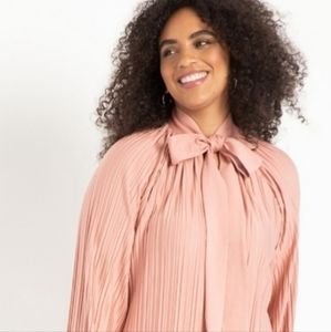 Eloquii Pink Tie Neck Dress